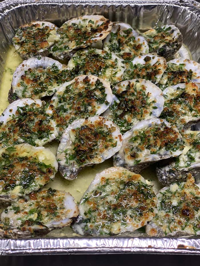 fire roasted oysters